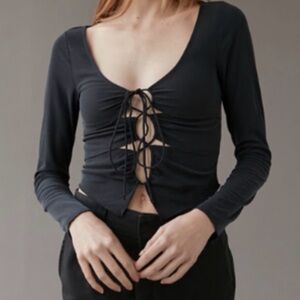 Urban Outfitters Elena Drawstring Cutout Top
